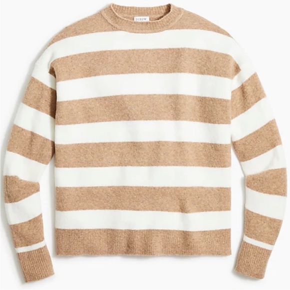 J. Crew Factory Sweaters - J. Crew Rugby Stripe Crewneck Sweater, Oversized